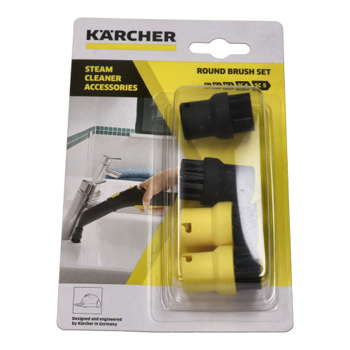Jeu De Brosses Rondes (Nylon) De Nettoyeur Vapeur - Paquet De 4 - Karcher