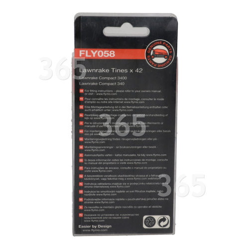 Flymo FLY058 Lawnrake Tines - Pack Of 42