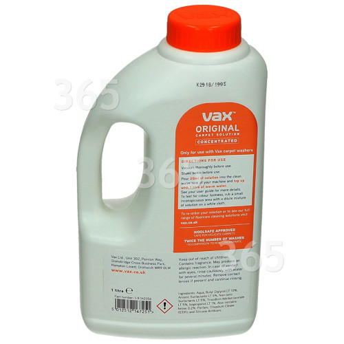 Vax Original Pet Carpet Washing Solution - 1L