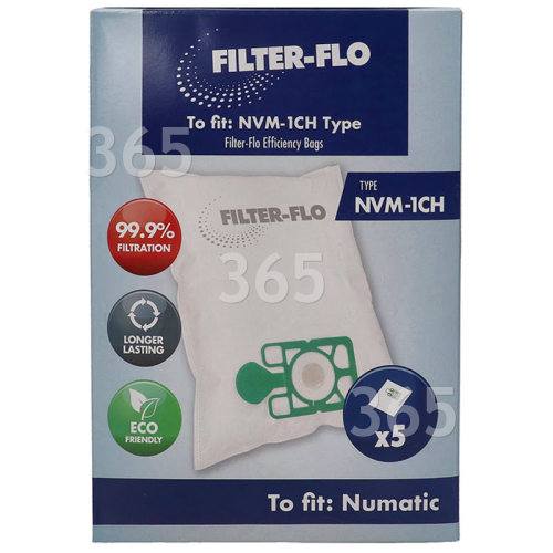 Sac À Poussière Pour Aspirateur - Synthétique NVM-1CH Filter-flo (paquet De 5) Filter-Flo