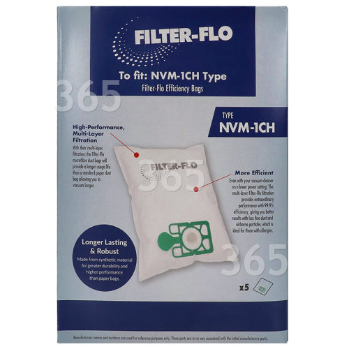 Sac À Poussière Pour Aspirateur - Synthétique NVM-1CH Filter-flo (paquet De 5) Filter-Flo