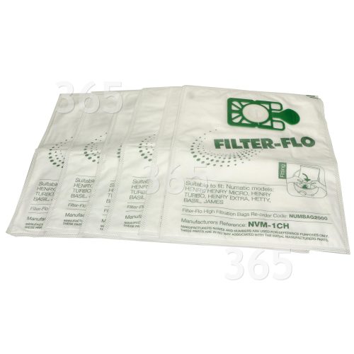 Sacs Aspirateur Synthétiques Filtre-flo Compatibles NVM-1CH (Paquet De 10)