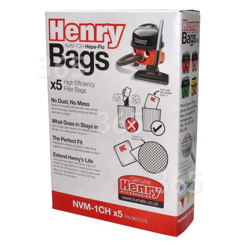 Sacs Aspirateur Filtre Hepaflo 3 Épaisseurs NVM-1CH ( Paquet De 5 ) Numatic