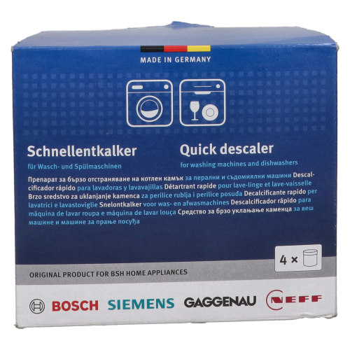 Bosch Wasch- & Sp&uuml;lmaschinen-Schnellentkalker (4er Packung)
