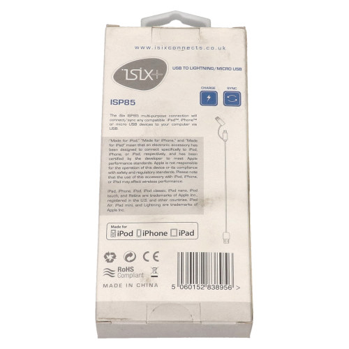 1,0m Lightning- & Mikro USB-Kabel - Wei&szlig;