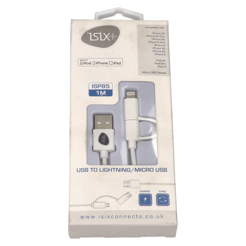 1,0m Lightning- & Mikro USB-Kabel - Weiß