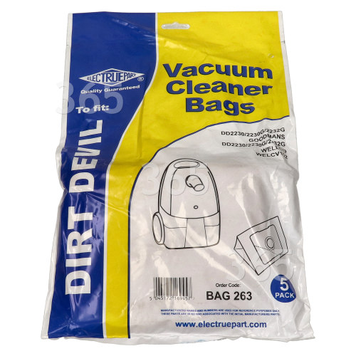 Sacs Aspirateur Dv (35600765) ( Paquet De 5) - BAG263 Clean Star