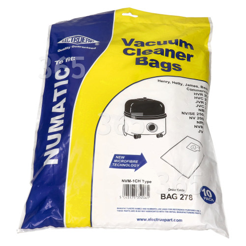 Sacs Aspirateur - Synthétiques Filtre-flo Compatibles NVM-1CH ( Paquet De 10 ) - BAG278 -