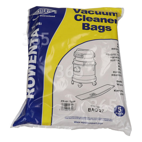 ZR81 Sacs Aspirateur (Lot De 5) BAG27