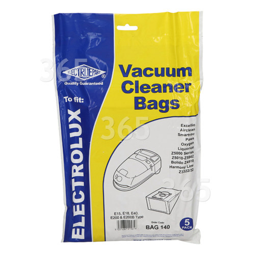 Volta E15 E40 E200 & E200B Dust Bag (Pack Of 5) - BAG140