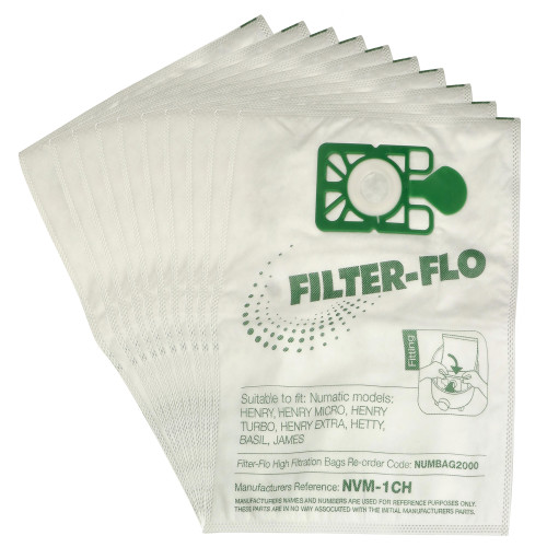 Sacchetti Per La Polvere Sintetici Filter-Flo NVM-1CH Compatibili Dell'aspirapolvere (Confezione Da 10) - BAG309