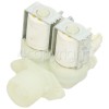 Beko WM5100W Cold Water Double Solenoid Inlet Valve : 180Deg. With 12 Bore Outlets & Protected (Push) Connectors