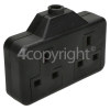Wellco 13A Twin Trailing Socket Rubberised - Black