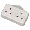 Wellco 13A Twin Trailing Socket Rubberised - White