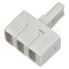 Wellco Telephone 3 Way Adaptor - White
