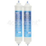 4ourhouse Approved part Fridge External Water Filter Pack Of 2 : Compatible With HAFEX/EXP, DD7098, DA2010CB, BL-9808, USC100, WSF100, WF001.