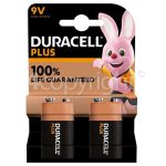 Genuine Duracell Plus Power +100% 9V Batteries (Pack Of 2)