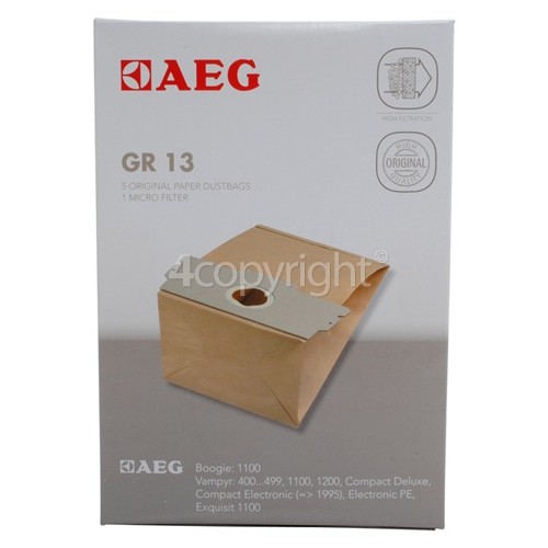 Electrolux Group GR13 / Grobe 13 Dust Bag (Pack Of 5)