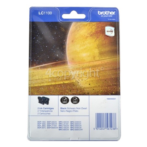 Brother Brother LC1100BK Black Ink Cartridge Twinpack