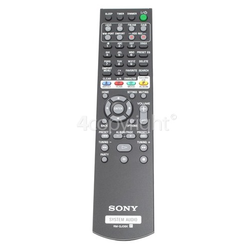 Sony RMGJ06K Remote Control