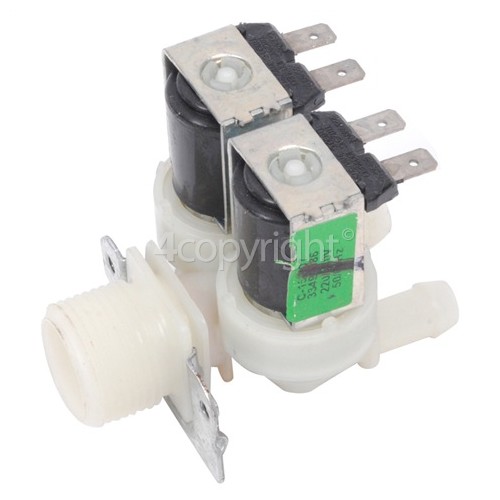 Daewoo Cold Water Double Solenoid Inlet Valve : 180Deg. With 12 Bore Outlets