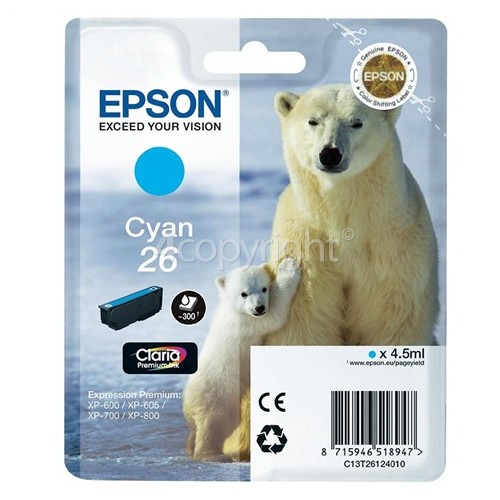 Epson Genuine T2612 Cyan Ink Cartridge