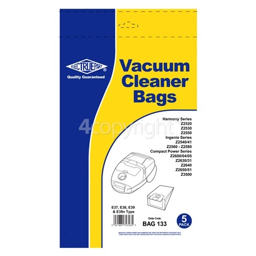 Electrolux E37 Dust Bag (Pack Of 5) - BAG133