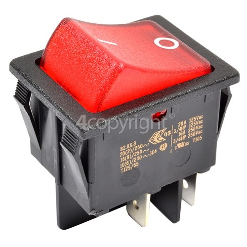 Numatic Red On/Off Rocker Switch : 4Tag