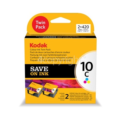 Kodak Genuine 10C Twin Pack Colour Ink Cartridges - 3958022