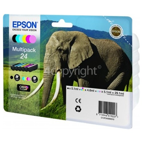 Epson Genuine Multipack 6-Colours 24 Claria Photo HD Ink Cartridges - T24284010