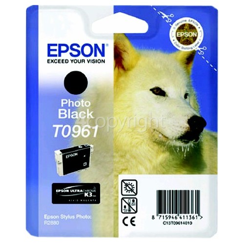 Epson Genuine T0961 Photo Black Ink Cartridge