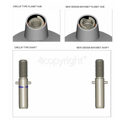 Kenwood KM330 Chef Dough Hook With Bayonet Shaft