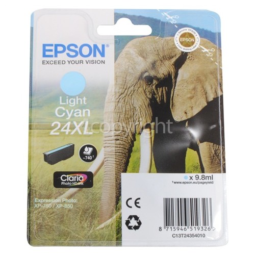 Epson Genuine Light Cyan 24XL Claria Photo HD Ink Cartridge - T24354010