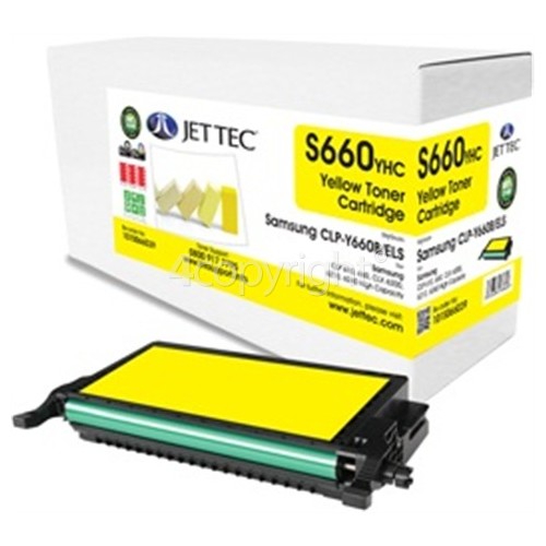 Jettec Comaptible Samsung CLP-Y660B Yellow High Capacity Toner Cartridge