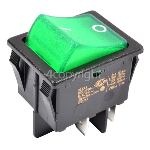 Numatic Green ON/OFF Rocker Switch : 4TAG