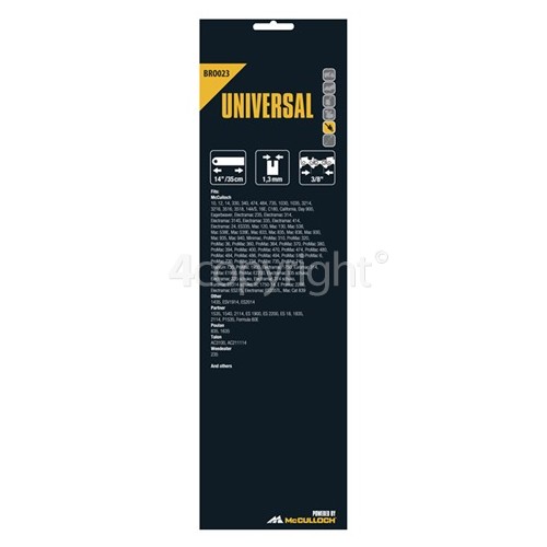 Universal Powered By McCulloch BRO023 35cm (14") 50 Drive Link Chainsaw Bar