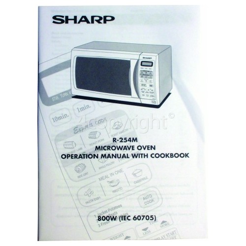 Sharp R254(W)M Instruction Book/Cookbook