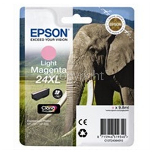 Epson Genuine Light Magenta 24XL Claria Photo HD Ink Cartridge - T24364010