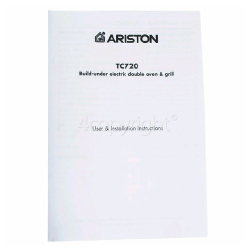 Ariston TC 720 (IX) Instruction Book