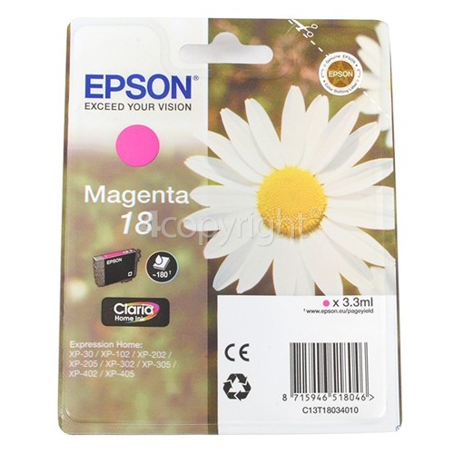 Epson Genuine T1803 Magenta Ink Cartridge