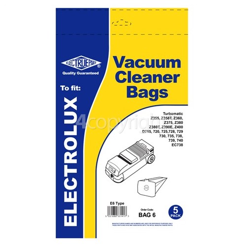 Electrolux E6 Dust Bag (Pack Of 5) - BAG6