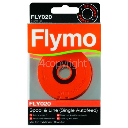 Flymo Cordless Multi Trim CT250X FLY020 Spool & Line : Flymo (Single Autofeed) - Fits: Cordless Multi Trim CT250, CT250X.