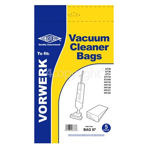 10 x VORWERK Vacuum Cleaner Paper Dust Bags To Fit VK122 VK120 VK121