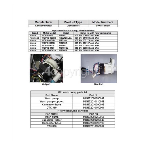 KID60S10 before 1244 S/N 014953 Motor Support