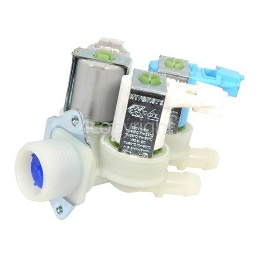 Hotpoint Cold Water Triple Solenoid Inlet Valve : 180Deg. With Protected Push Connectors