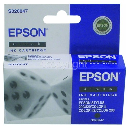 Epson Genuine S020047 Stylus Black Ink Cartridge