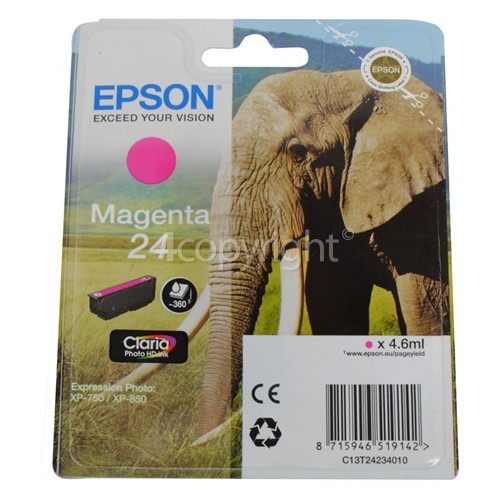 Epson Genuine Magenta 24 Claria Photo HD Ink Cartridge - T24234010