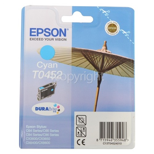 Epson Genuine T0452 Cyan Ink Cartridge