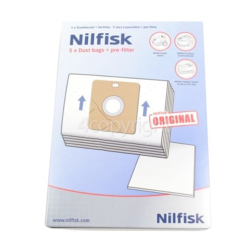 Nilfisk Bag & Pre Filter Set (Pack Of 5)