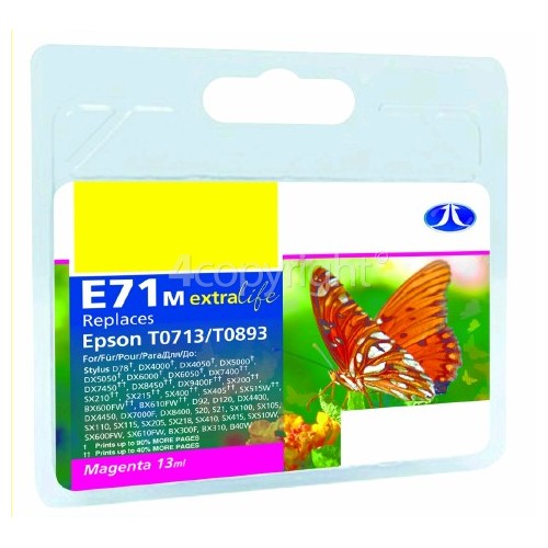 Jettec SX105 Remanufactured Epson T0713 Magenta Ink Cartridge